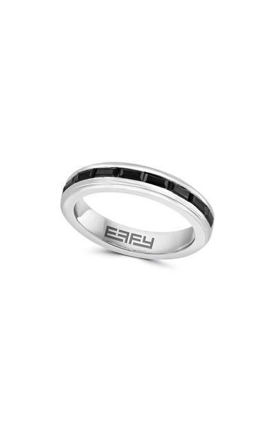 Shop Effy Black Spinel Band Ring In Silver/ Black