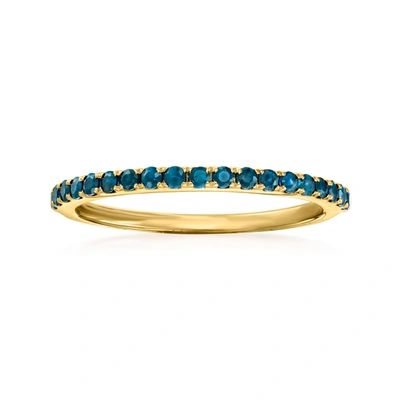 Shop Rs Pure Ross-simons London Blue Topaz Ring In 14kt Yellow Gold