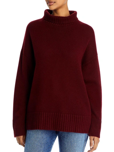 Shop Lafayette 148 Womens Cashmere Ribbed Trim Turtleneck Sweater In Multi
