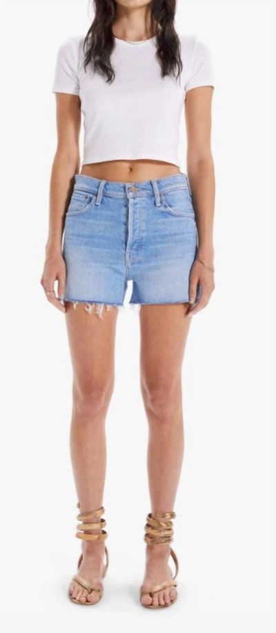 Shop Mother The Scrapper Cut Off Denim Shorts In Camera Obscura In Blue