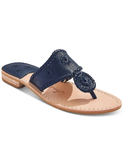 Shop Jack Rogers Jacks Flat Sandal Womens Leather Slip On Thong Sandals In Blue