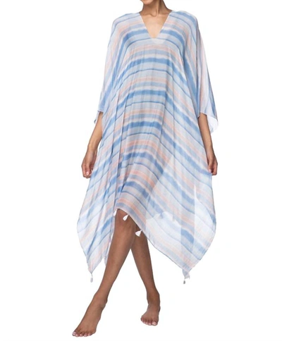 Shop Pool To Party Beach Waves V- Neck Dress In Blue