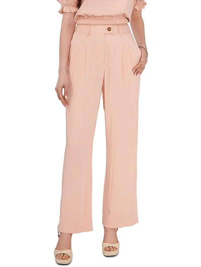 Shop 1.state Womens Front Pleat Straight High-waist Pants In Pink