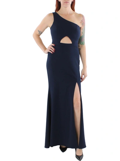 Shop Aqua Womens Cut-out One Shoulder Evening Dress In Blue