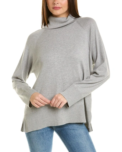 Shop Hannah Rose Live-in Cashmere-blend Turtleneck Sweater In Grey