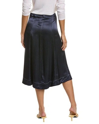 Shop Ganni Satin Skirt In Blue