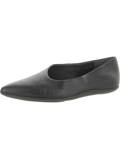 Shop Vince Lex Womens Leather Pointed Toe Ballet Flats In Black