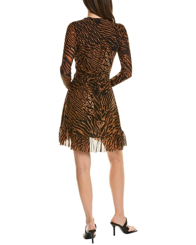 Shop Ganni Ruffle Wrap Dress In Brown