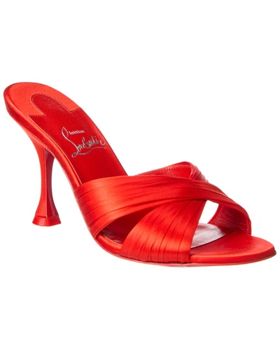 Shop Christian Louboutin Nicol Is Back 85 Satin Sandal In Red