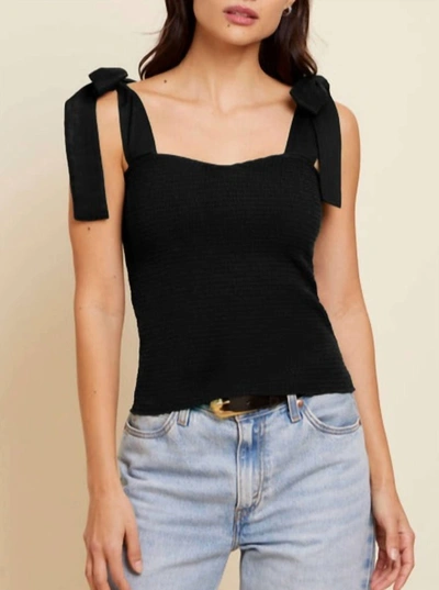 Shop Nation Ltd Brynn Girly Tank Top With Contrast In Jet Black