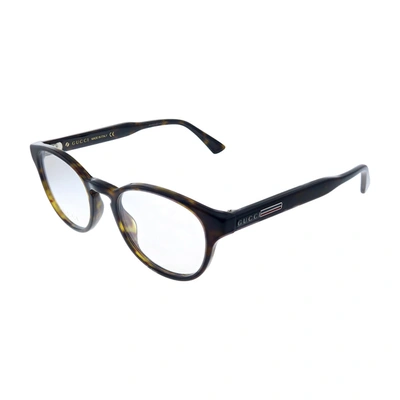 Shop Gucci Gg 0827o 002 Unisex Round Eyeglasses 48mm In Brown