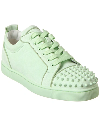 Shop Christian Louboutin Louis Junior Orlato Suede Sneaker In Green