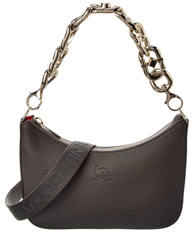 Shop Christian Louboutin Loubila Chain Mini Leather Shoulder Bag In Brown