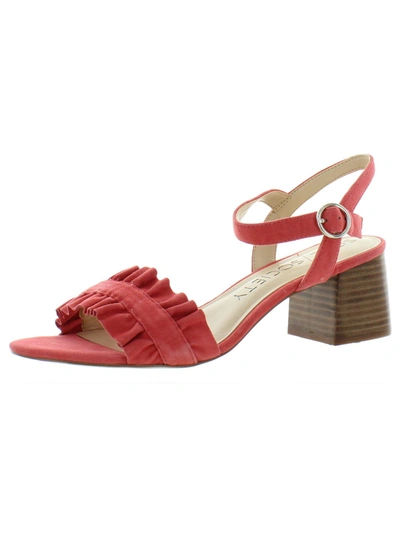 Shop Sole Society Scyler Womens Suede Ruffled Dress Sandals In Pink