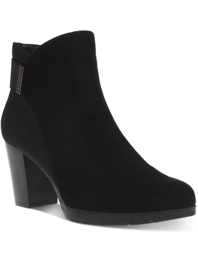 Shop Anne Klein Rina Womens Microfiber Dressy Ankle Boots In Black