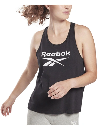 Shop Reebok Womens Racerback Knit Tank Top In Black