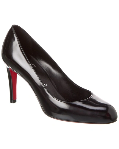 Shop Christian Louboutin Pumppie 85 Leather Pump In Black