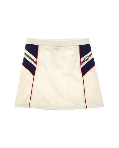Shop Gucci Jersey Skirt In Beige