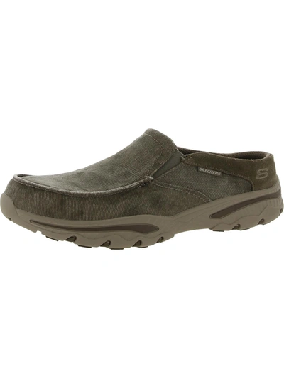 Shop Skechers Mens Canvas Active Slip-on Shoes In Green