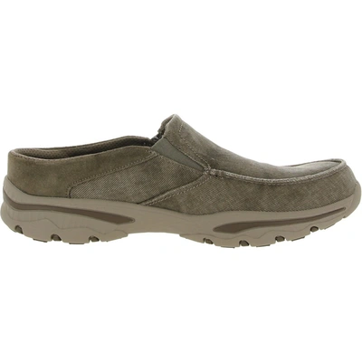 Shop Skechers Mens Canvas Active Slip-on Shoes In Green