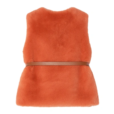 Shop Mayoral Orange Faux Fur Vest