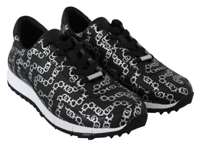 Jimmy Choo Black And Silver Leather Monza Sneakers In Multi