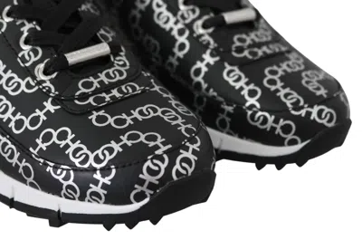 Jimmy Choo Black And Silver Leather Monza Sneakers In Multi