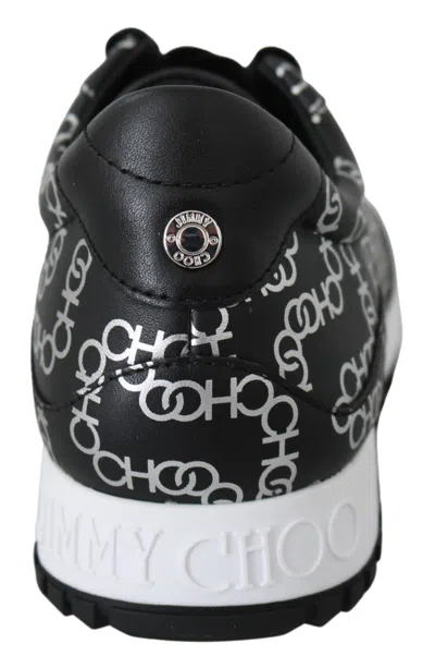 Jimmy Choo Black And Silver Leather Monza Sneakers In Multi