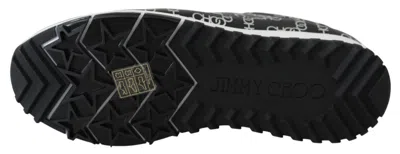 Jimmy Choo Black And Silver Leather Monza Sneakers In Multi
