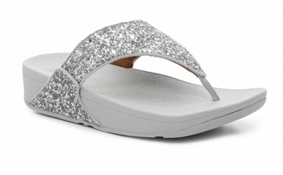 Shop Fitflop Women's Lulu Glitz Toe-post Sandal In Silver