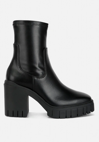 Shop London Rag Kokum Faux Leather Platform Ankle Boots In Black