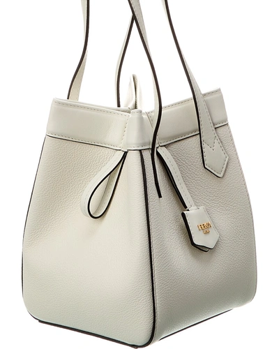 Shop Fendi Origami Mini Leather Shoulder Bag In White