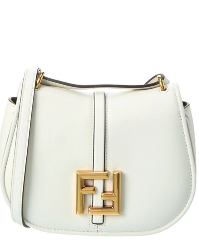 Shop Fendi C'mon Mini Leather Shoulder Bag In White