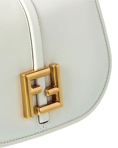 Shop Fendi C'mon Mini Leather Shoulder Bag In White