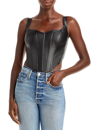 Shop Bardot Womens Vegan Leather Zipper Cropped In Black