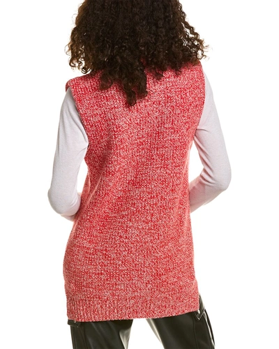 Shop Ganni Wool & Cashmere-blend Straight Fit Vest In Red