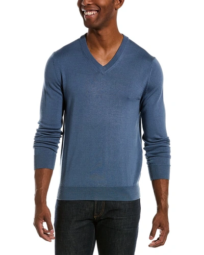 Shop Quincy Wool V-neck Sweater In Blue