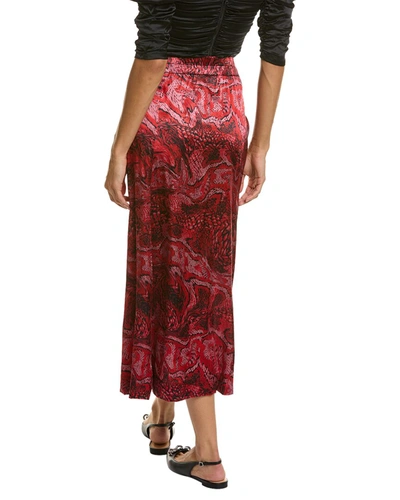 Shop Ganni Satin Silk-blend Midi Skirt In Black