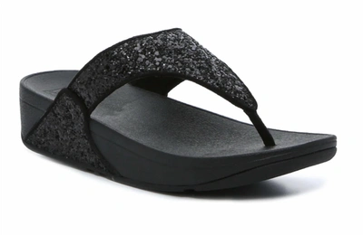 Shop Fitflop Women's Lulu Glitz Toe-post Sandal In Black