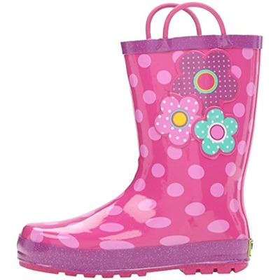 Shop Western Chief Flower Cutie Girls Polka Dot Rubber Rain Boots In Pink