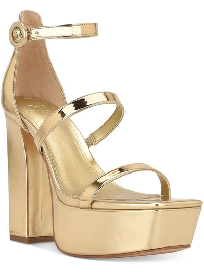 Shop Marc Fisher Ltd Frita Womens Strappy Dressy Platform Sandals In Gold