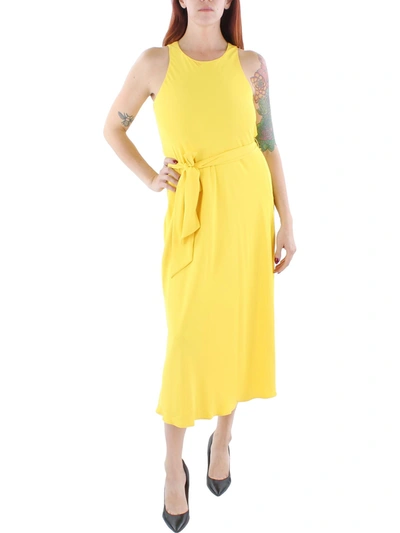 Shop Lauren Ralph Lauren Womens Crew Neck Party Maxi Dress In Yellow