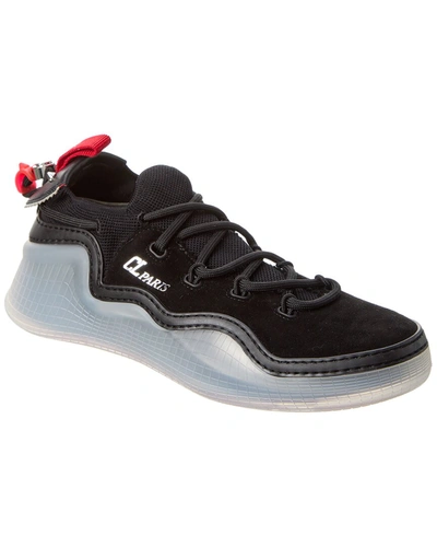 Shop Christian Louboutin Arpoador Mesh & Suede Sneaker In Black