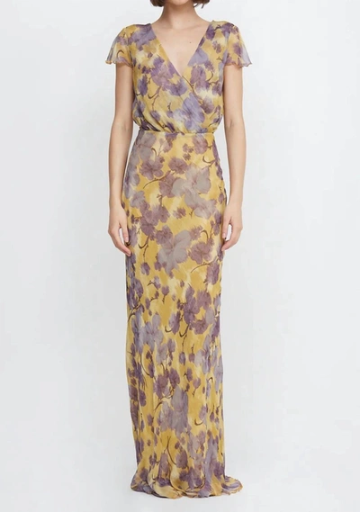 Shop Bec & Bridge Bernadette Wrap Maxi Dress In Golden Violet In Multi