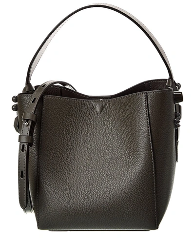 Shop Christian Louboutin Cabachic Mini Leather Bucket Bag In Brown