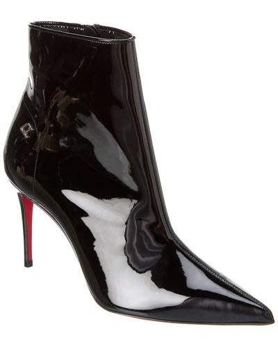 Shop Christian Louboutin Sporty Kate 85 Patent Bootie In Black