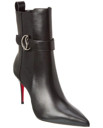 Shop Christian Louboutin So Cl Chelsea 85 Leather Bootie In Black