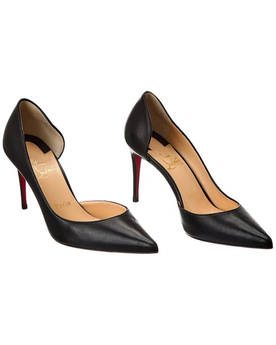 Shop Christian Louboutin Iriza 85 Leather Pump (authentic ) In Black