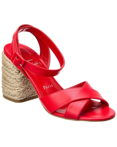 Shop Christian Louboutin Summer Mariza 85 Leather Sandal In Red