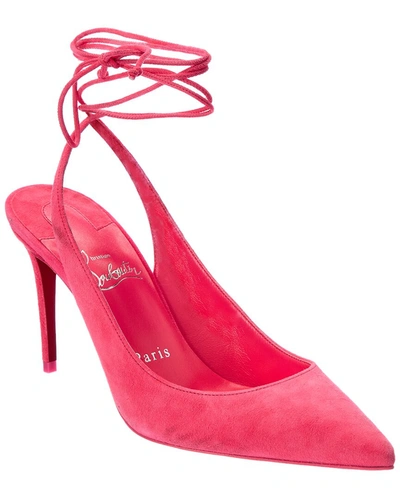 Shop Christian Louboutin Lace-up Kate 85 Suede Pump In Pink
